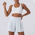 thumbnail image 6 of Womens Dress Shorts Pull on High Waisted Trouser Summer Business Womens Dressy Casual Pleated Wide Leg Ladies Shorts White S, 6 of 7