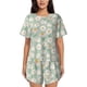 thumbnail image 1 of Fotbe Daisies Flowers Conjunto de Pijama Estampado para Mujer, 2 Piezas, Ropa de Dormir con Camiseta de Manga Corta y Shorts Suaves-Small, 1 of 6