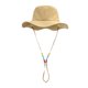 thumbnail image 1 of Sombrero para el sol con cuentas y detalles coloridos, ala ancha de secado rápido para un estilo elegante al aire libre en color caqui elegante, 1 of 8