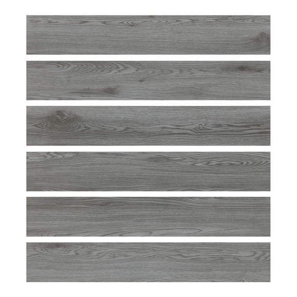 36-Pieces 12 MIL x 6 in. W x 36 in. Dark Grey Tile Vinyl Flooring Wear Resistant Peel And Stick Floor Tiles (54 sq.ft./Box)