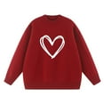 thumbnail image 4 of FMFYFH Chandails de la Saint-Valentin pour Femmes Grande Taille, Coupe Ample, Mignon Imprimé « Love », Chandail Graphique, Haut Décontracté à Col Rond, 4 of 6