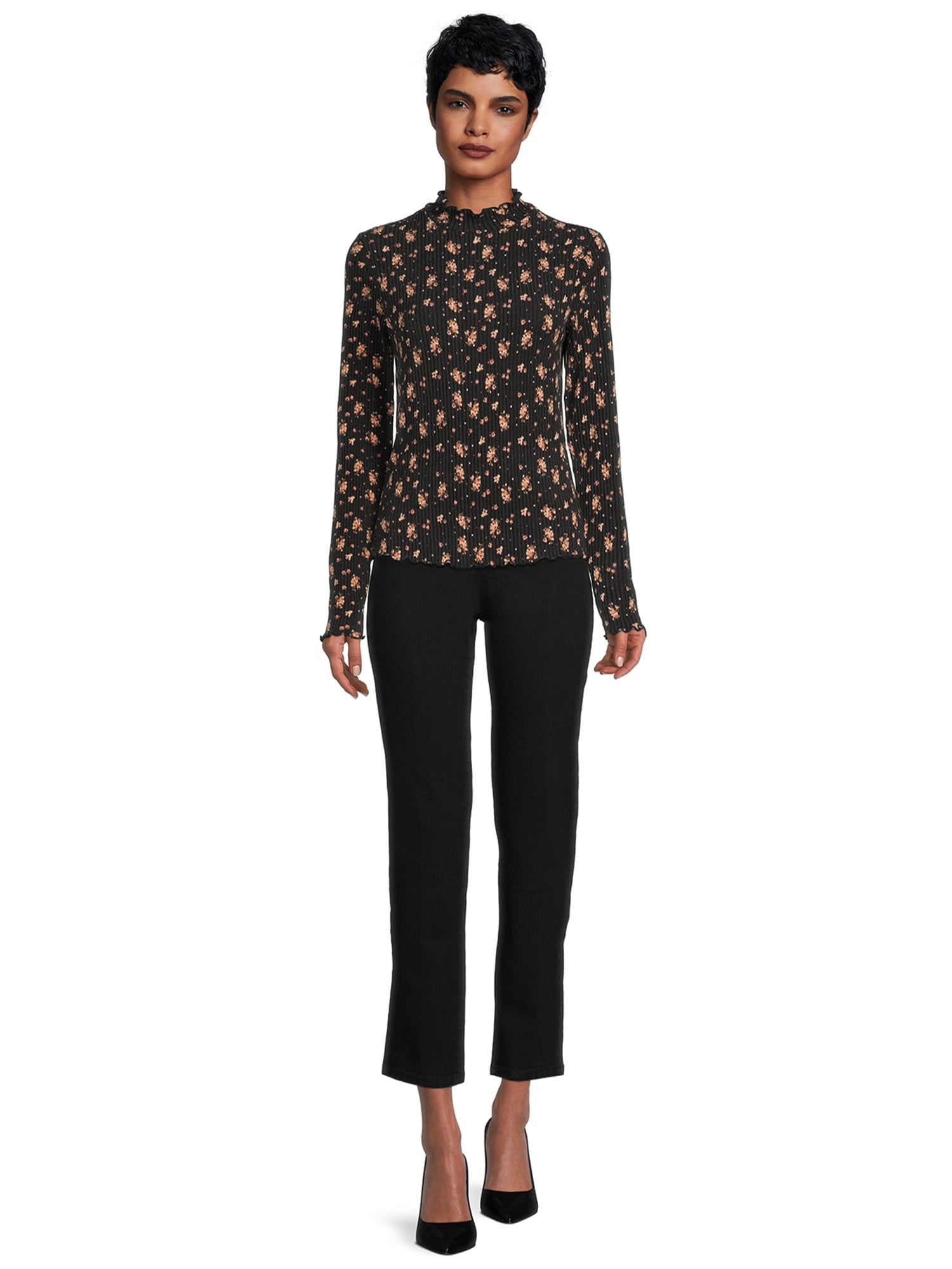 Self Esteem Juniors Mock Neck Ribbed Top