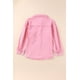 thumbnail image 2 of ABPHQTO Camisa vaquera de mujer rosa con lavado ácido y botones a presión, 2 of 5