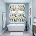 thumbnail image 3 of White Floral Kitchen Curtains Sets for Windows 24 Inch Length, Botanical Magnolia Flower Leaves Butterfly Rod Pocket Window Treatments Tier Curtains and Valances Set for Bedroom/Bathroom, 3 of 8