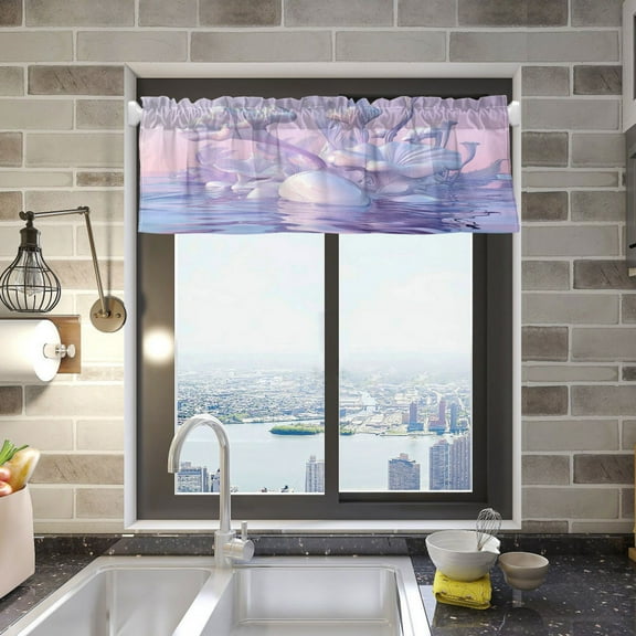 Purple Fantasy World Curtain Valances Window Treatment Rod Pocket Drape Valance 54" X 18" for Kitchen Living Room Bedroom