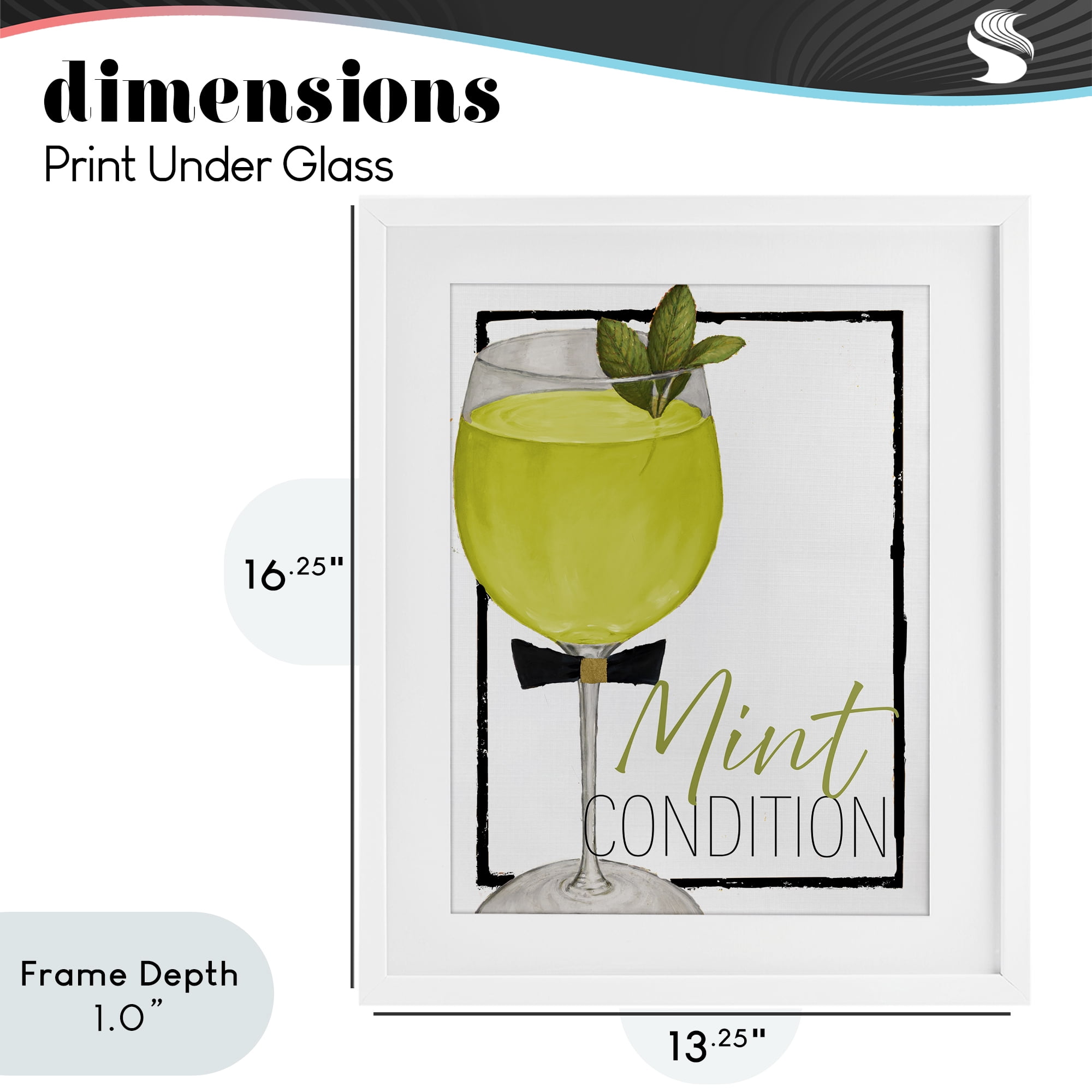 Stupell Industries Mint Condition Cocktail White Framed Print Under Glass, design by Lorenzo Collective