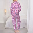 thumbnail image 3 of Bingfone Womens Pajama Sets Skull Blue Flower Print,Long Sleeve Loungewear Pajamas Set-Large, 3 of 8