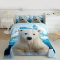 thumbnail image 3 of Manfei White Polar Bear Full Size Comforter Sets for Kids, Antarctic Animal Lover Bedding Comforter Set, Snow Mountain Reversible Bedding Sets, Luxury Bedroom Decor, 3pcs, 3 of 9