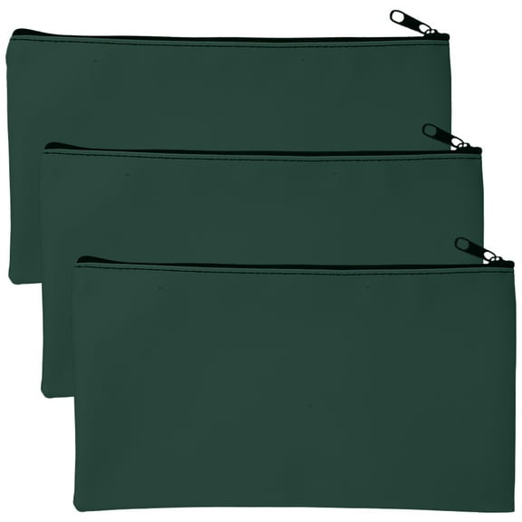 OATIPHO 3Pcs PU Cash Bags with Zipper Organizer for Bills Receipts and Coins