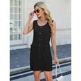 thumbnail image 6 of IWEMEK Mini Dresses for Women Black Sleeveless Tank Dress Ribbed Straight Beach Sundress Size S, 6 of 7