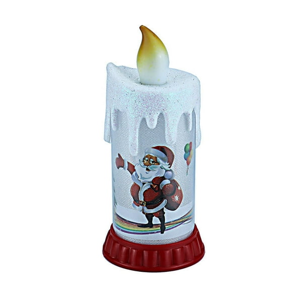 Bougies sans flamme de Noël Père Noël Bougies chauffe-plat Bougies LED à  piles Veilleuse de Noël Lampe de bureau pour la décoration de la maison de  Noël (3 pièces) 