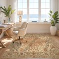 thumbnail image 3 of Design&I 8'x10' Washable Area Rug Sleek Flatweave Pet Friendly Vintage Orange Distressed Scroll Border Traditional Patterned Hippie Flowing for King Size Bedroom, Under Bed, 3 of 7