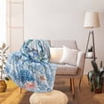 thumbnail image 2 of Throw Blanket Fleece Throw Blanket 40x50in, Coastal Crab Ocean Starfish Coral Soft Lightweight Bed Blankets Farm Blue Wood Board Fuzzy Couch Blankets for All Season, 2 of 9