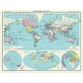 thumbnail image 2 of Schrader 24x19 White Modern Wood Framed Museum Art Print Titled - Political Planisphere - Schrader 1908, 2 of 4