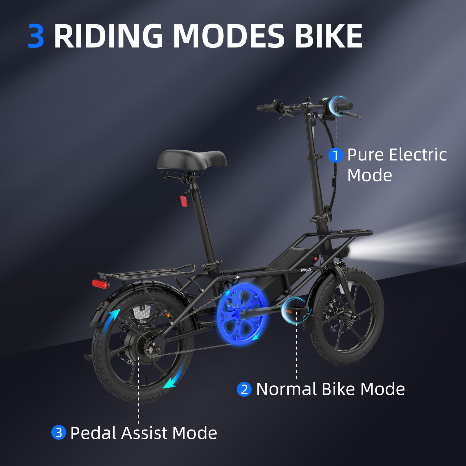 Electric Bike for Adults, 750W Peak Motor with 20MPH, 35Miles PAS Range,375Wh Removable Battery Ebike with 16'' Pneumatic Tire for Commute,UL2849 Certificated Bicycle for Adults and Teens