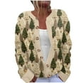 thumbnail image 2 of QATAINLAV Ugly Sweater Christmas Women Casual Button Up Knitted Cardigans Long Sleeve Open Front Cute Sweaters Tops, Multicolor, XXXXL, 2 of 5