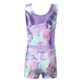 thumbnail image 7 of Aislor Girls Metallic Gymnastic Leotard 2 Piece Ballet Dance Bodysuit with Sparkly Shorts Outfits Colorful Shadow 14, 7 of 7