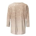 thumbnail image 4 of Enjoytime Blouses for Women Casual Oversized 3/4 Sleeve Tops for Women Sequin Printed Crewneck Pullover Loose Fit Shirts, 4 of 5
