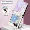 thumbnail image 6 of SaniMore Case for Samsung Galaxy Z Flip 5 6.7" 2023, PU Leather Case Luxury Marble Pattern Cash Pocket Crossbody Lanyard Fashion Case for Girls Women for Samsung Galaxy Z Flip 5, Purple/White, 6 of 7