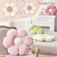 thumbnail image 2 of Pink Flower Pillow, Cute Decorative Flower Shaped Throw Pillow with Faux Rabbit Fur, 14.9" Soft Flower Plush Throw Pillow Floor Pillows Room Décor for Bedroom Living Room, 2 of 6