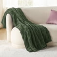 thumbnail image 2 of Manta de cama, color verde bronce, supersuave, 130 x 180 cm, 2 of 9