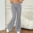 thumbnail image 4 of YueHuiYing Women's Fashionable Casual Loose-Fit Comfortable Ombre Print Flared Pants for Sports Fitness and Yoga Gray 2XL, 4 of 6