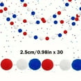 thumbnail image 3 of 6.56ft Red White Blue Pompom Ball Garland, 30 Balls, Multicolor String, For 4th July Christmas Tree Decor Home Birthday Party Ornaments, 3 of 7