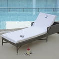 thumbnail image 2 of BNM Cotton Monogrammed Lounge Chair Towel Cover with Letter, 2 of 5