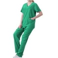 thumbnail image 2 of Hanen Scrubs for Women Set Modern V Neck Scrub Top & Cargo Pants Nursing Scrubs with 6 Pockets, 2 of 6