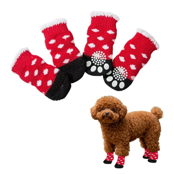 Pet's Clothes Christmas Pet Clothes Dog Cat Socks Scratch Washable Breathable Pet Footwear For Indoor Outdoor Comfort