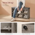 thumbnail image 6 of Nordic Hygge 40.2 in. Greige Shoe Storage Bench with Padded Seat & Adjustable Shelves, 6 of 8