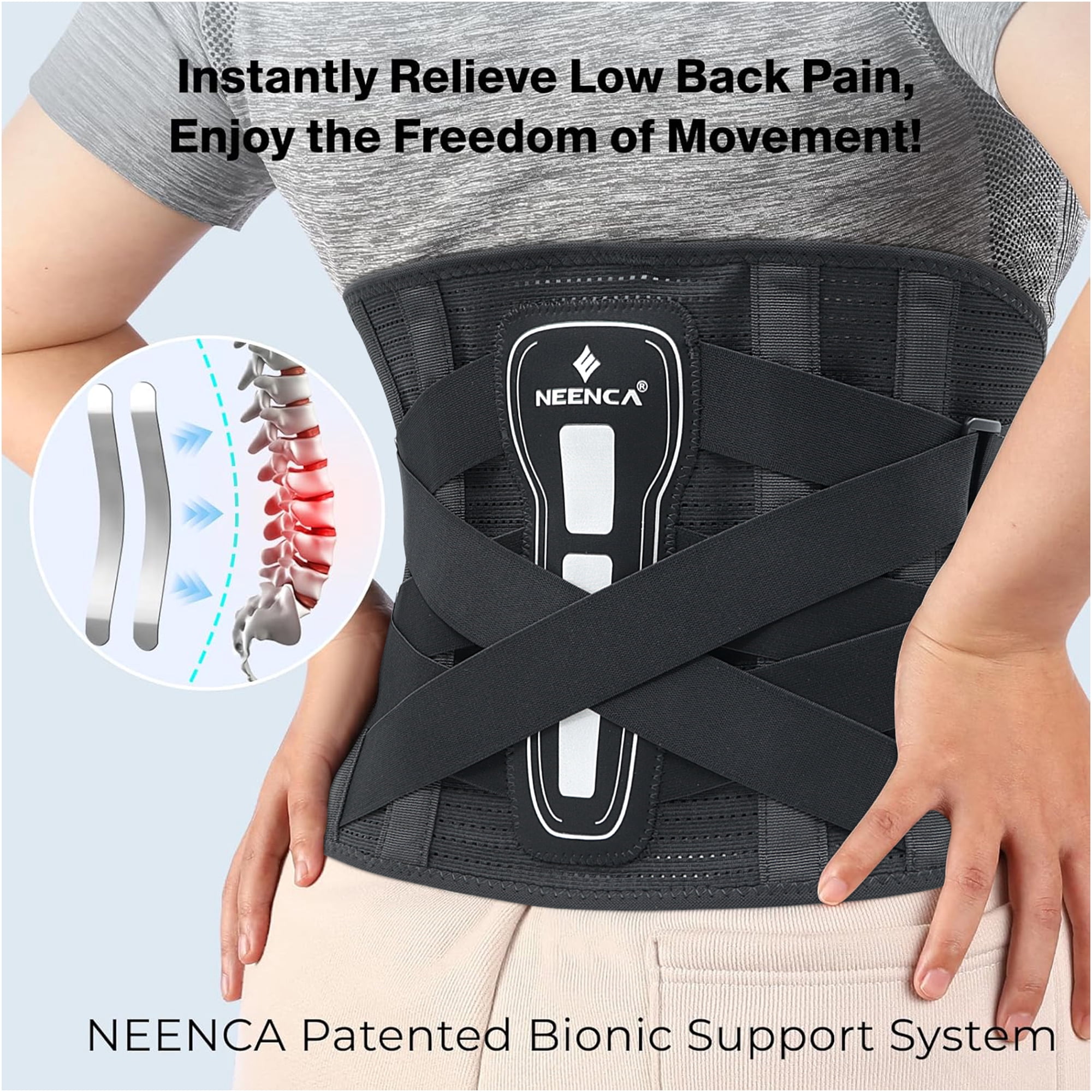 NEENCA Back Brace Posture Corrector for Women and Men , Lower Back Pain Relief, Back Straighter Instant Posture Corrector - S