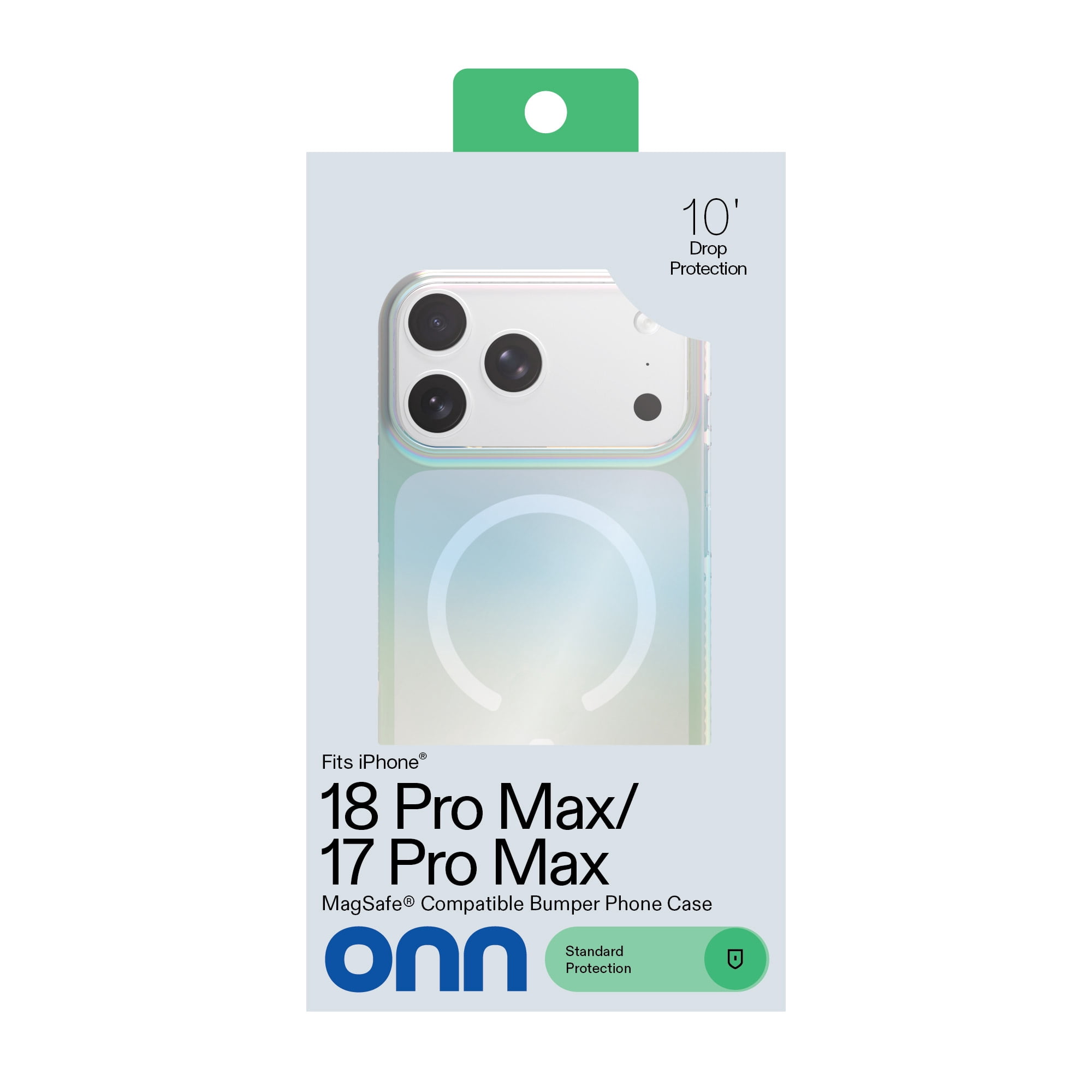 onn Impact Phone Case for iPhone 18 Pro Max / 17 Pro Max, MagSafe Compatible, Enhanced Bumper Design - Iridescent