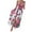 Pink, variant on Viikei Plus Size Skirts for Women Suspender Digital Printed V-Neck Slit Mopping Dresses