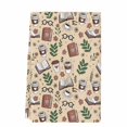 thumbnail image 2 of Tan Coffee Kitchen Towels Set of 1, Vintage Latte Cafe Books Leaves Flowers Theme Absorbent Dish Towels for Kitchen, Microfiber Hand Towel, Quick Drying Tea Towel for Cleaning Decorative Dishcloths, 2 of 7