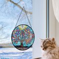 thumbnail image 5 of Stained Glass Window Hanging, Stunning Suncatchers for Windows with Fade Resistant Hand-Painted Decorative Hanging Ornaments Captures Sunlight to Create a Vibrant Atmosphere (Tree, 5 of 6