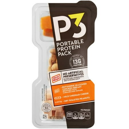 Oscar Mayer P3 Chicken Breast, Cheese & Dry Roasted Peanuts Portable Protein Pack, 2 oz
