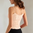 thumbnail image 7 of ChoXxx Women's Lace Backless Camisole Removable Padding Braless Strap Casual Beige M, 7 of 7