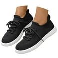 thumbnail image 3 of Daznico Women's Lightweight Low-Top Sneakers - Breathable Mesh Lace-Up Board Shoes for Casual Sports & Everyday Wear,Color:Black,Size:8.5, 3 of 9