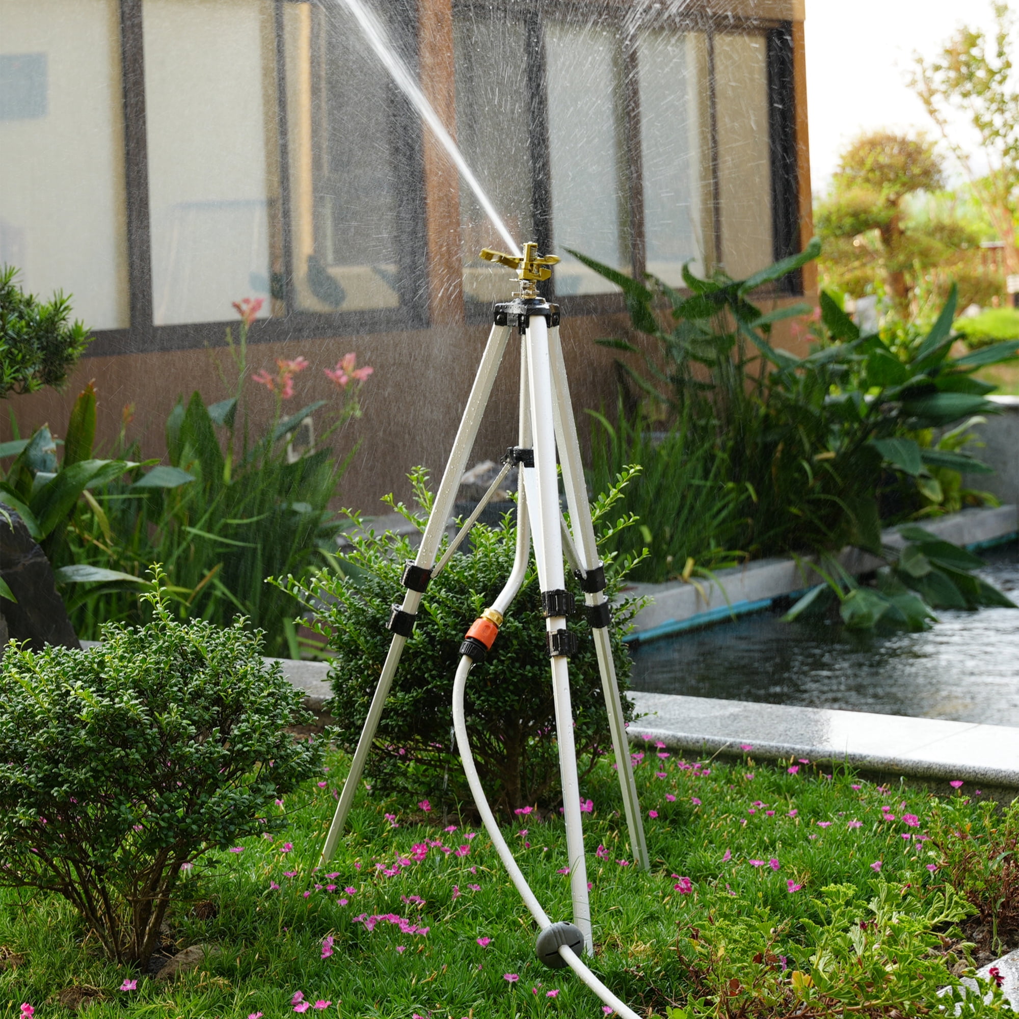 Strongway Pulsating Sprinkler on Tripod, 3/4in. Connection, 85ft. Dia. Coverage
