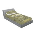 thumbnail image 3 of Vintage Bedding Set with Sheet & Covers, Outdoor Adventure a Poster About Climbing Vintage Pattern Print, Printed Bedroom Decor 2 Shams, 4 Sizes, Olive Green and Yellow, by Ambesonne, 3 of 3