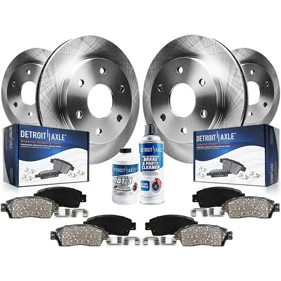 Detroit Axle - Brake Kit for Ford 2019-2022 Ranger Disc Brake Rotors Disc Brake Rotors 2020 2021 Ceramic Brakes Pads with Hardware Replacement : 12.24" inch Front and 12.13" inch Rear Rotor