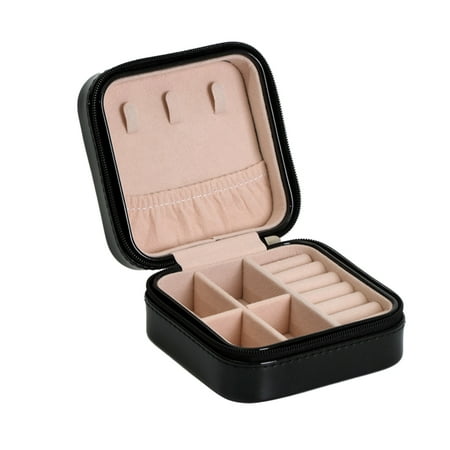 Small Portable Travel Jewelry Box Organizer Storage Case for Rings Earrings Necklaces