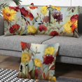 thumbnail image 5 of Set of 4 Pillowcases 45x45cm Floral Pattern Cotton Linen Outdoor Decoration, 5 of 5
