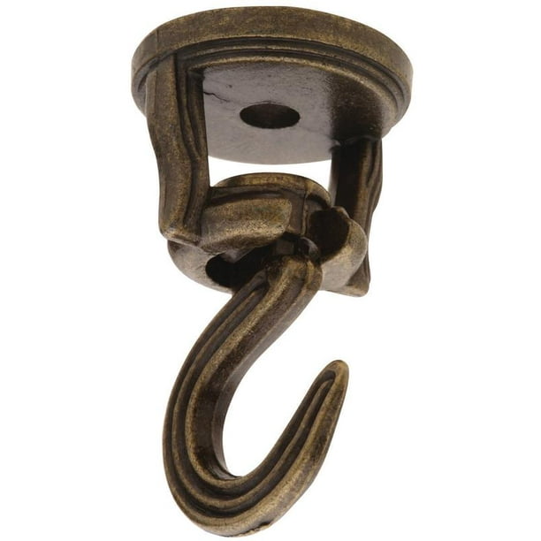 national hardware n249615 v155 swivel swag hooks in antique brass, 2