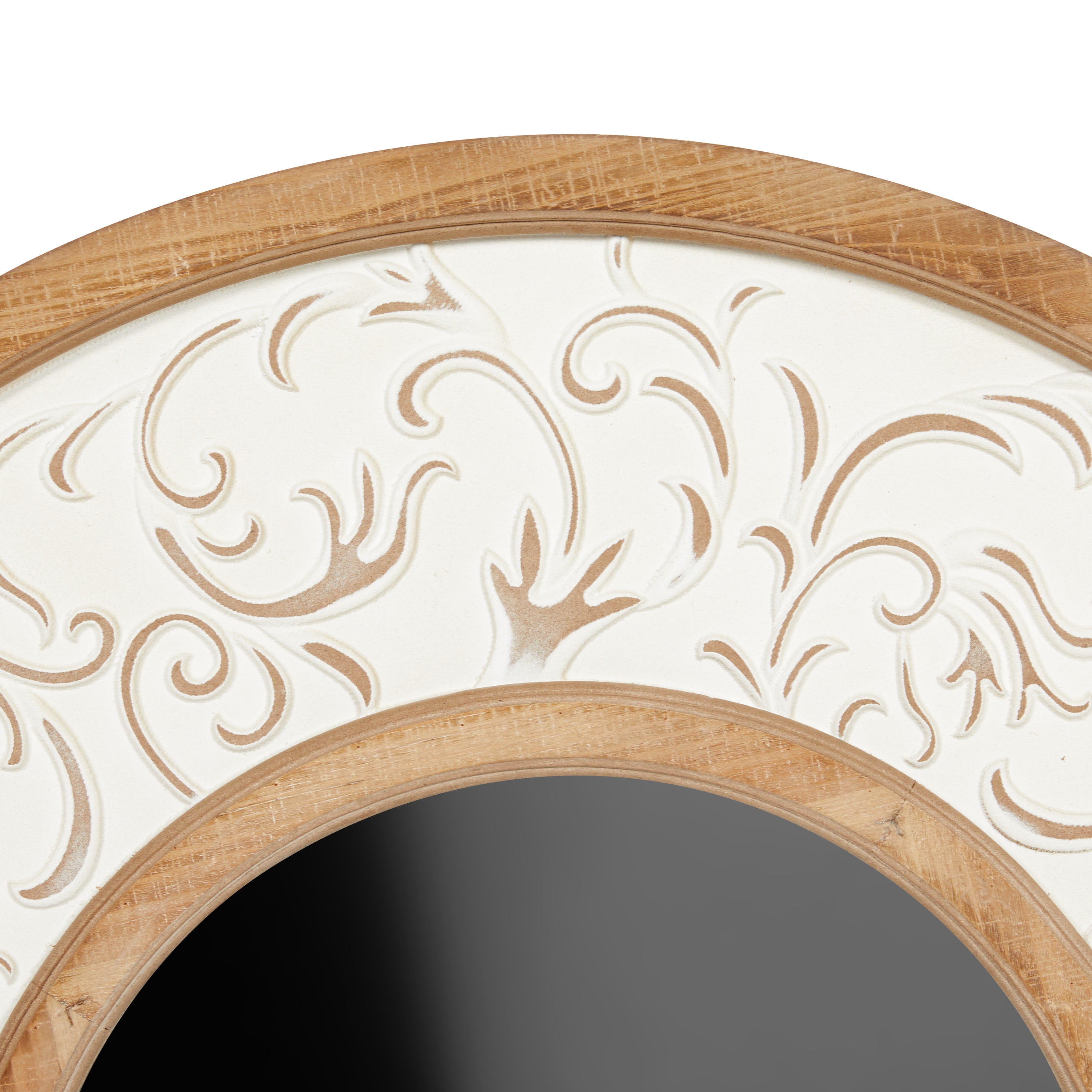 DecMode 32"W, 32"H Round Wall Mirror, White