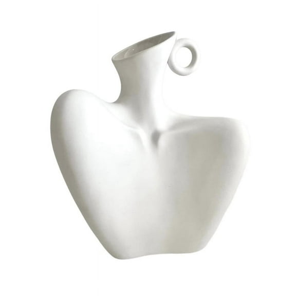 Ceramic Female Form Body Shape Flower Vase Minimalist Small Ceramic Flower Vase White Body Statue for Home Decor
