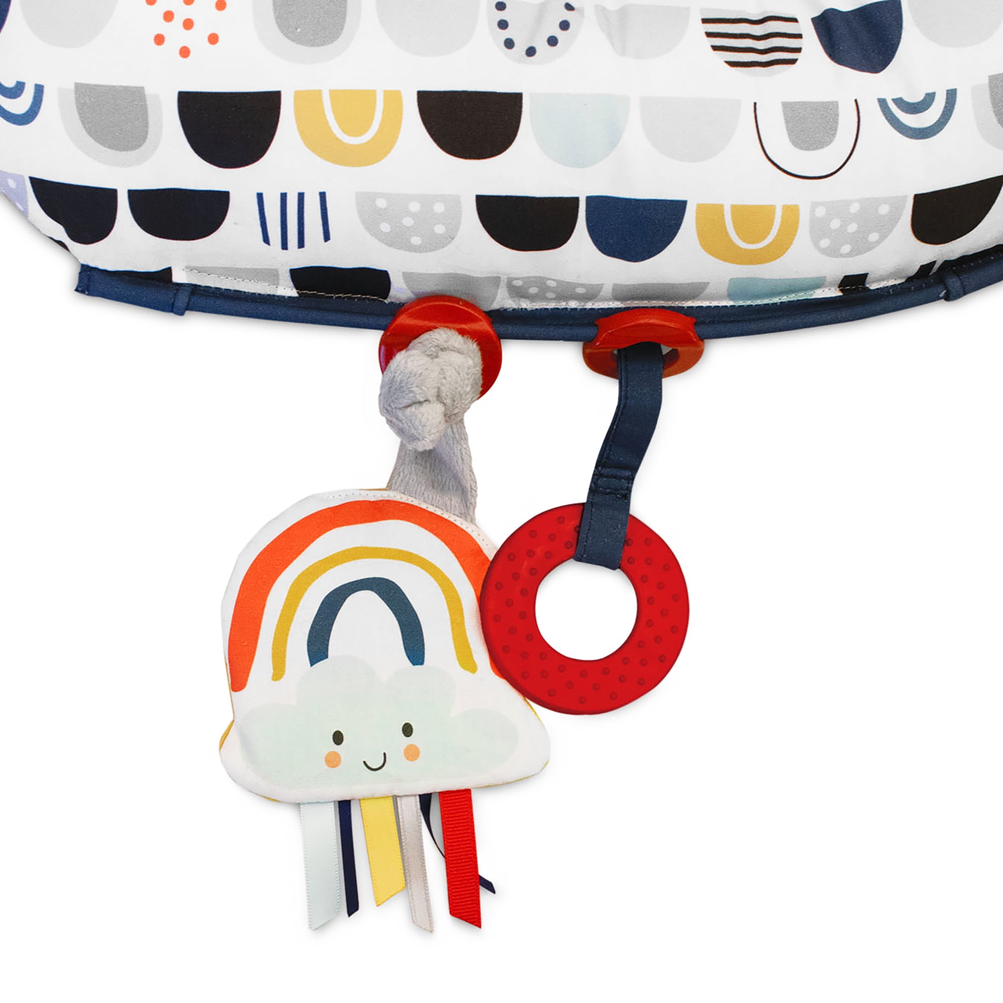 Boppy Tummy Time Prop Black and White Modern Rainbows with Two Removable Toys A Smaller Size for Comfortable Tummy Time Attached Toys Encourage