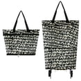 thumbnail image 1 of Minnieouse Bolsa con carrito de compras, bolsa de compras plegable multifuncional y resistente al desgaste con ruedas reutilizable Bolsas de mensajero y de hombro impresión de letras, 1 of 6