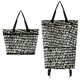thumbnail image 1 of Qarigey Bolso plegable con carrito de compras, solución práctica y elegante, bolso de compras plegable con ruedas Bolsas de mensajero y de hombro impresión de letras, 1 of 6